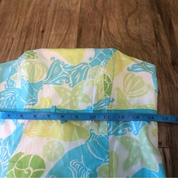 Lilly Pulitzer Ocean Fish Sea Shells Strapless Dress Size 4 Beach Early 2000s - Picture 7 of 8